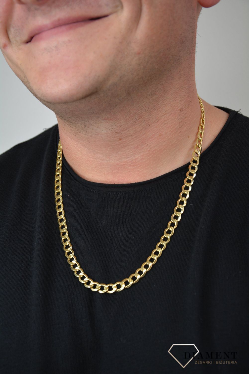 Złoty łańcuszek 585 pancerka 8 mm DIA-LAN-1117-585D 8mm.jpg